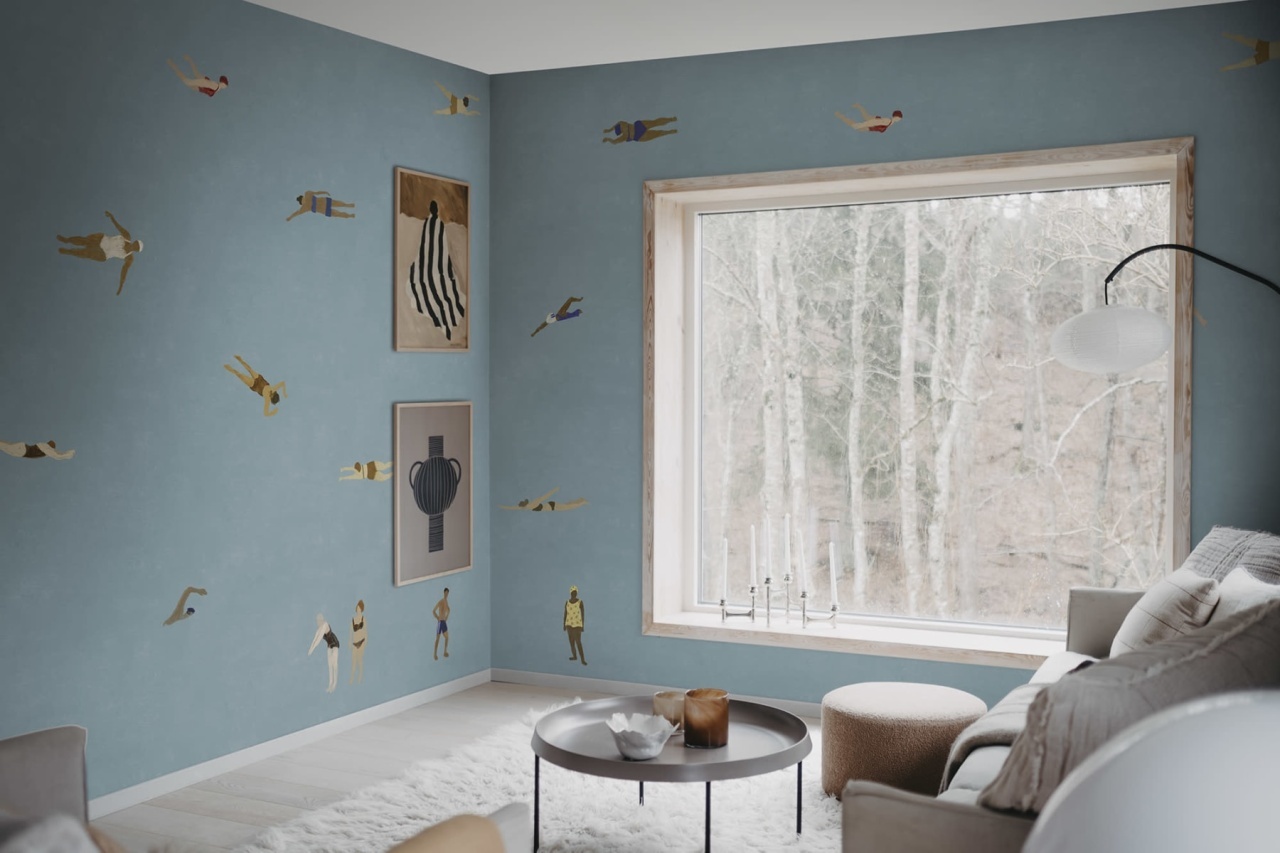 Fototapet, Swimmers, Blue, Rebel Walls