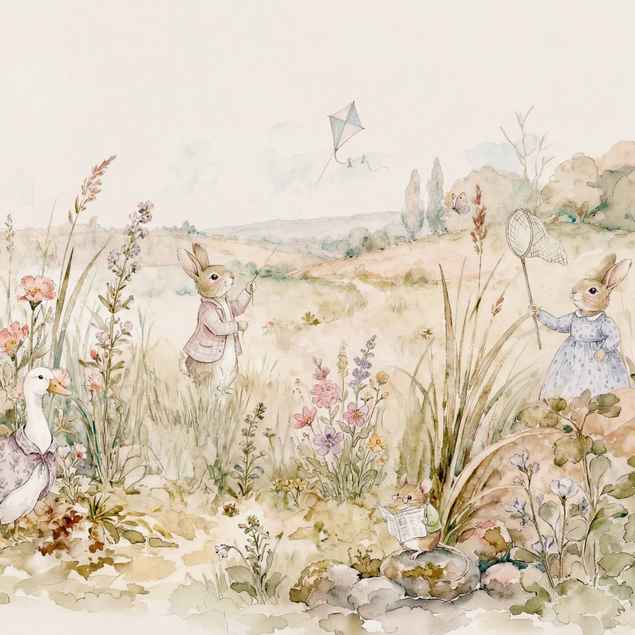 Tapet, Bunnies, Natural, Coordonne