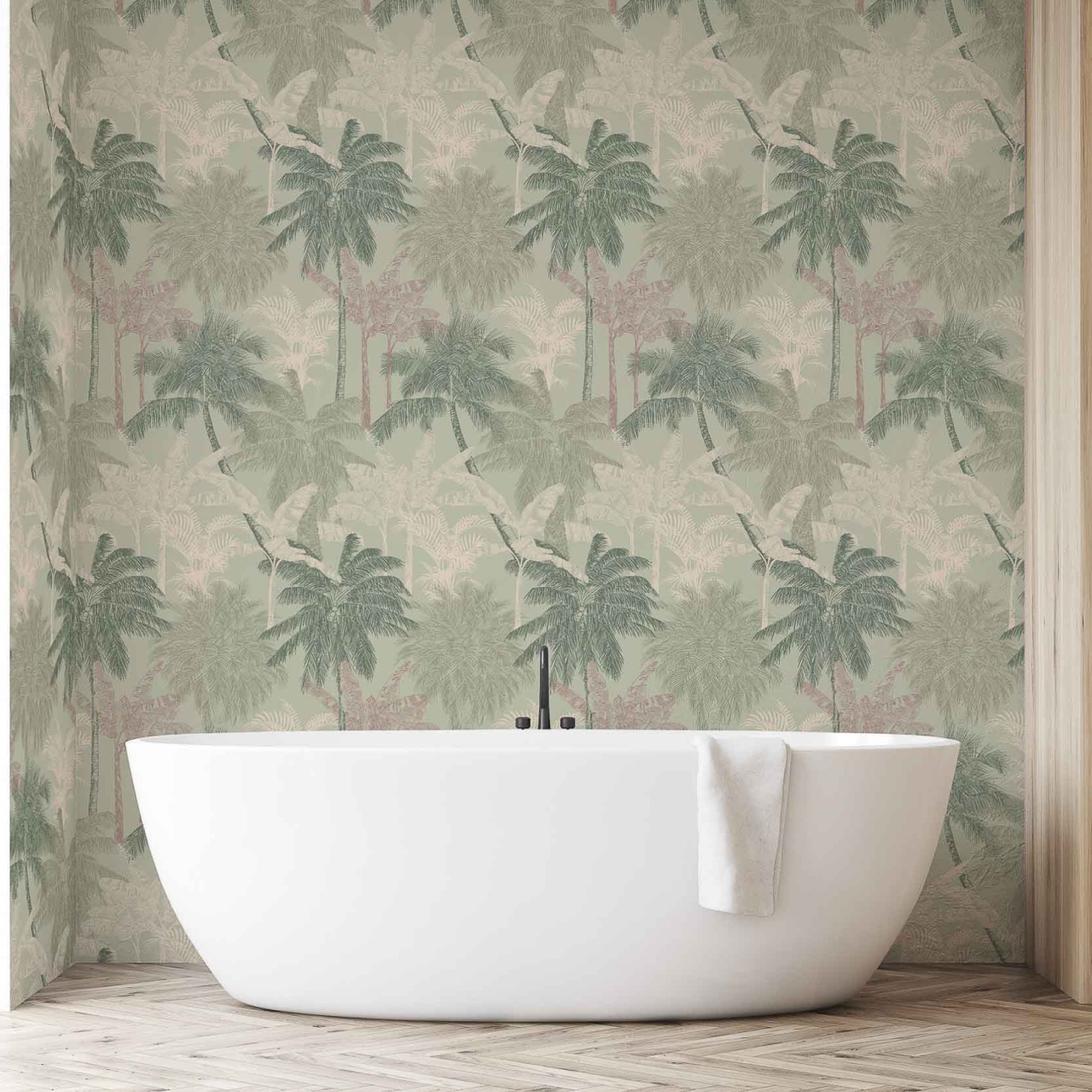 Tapet, Palms, Menta, Coordonne, 5mp / rola