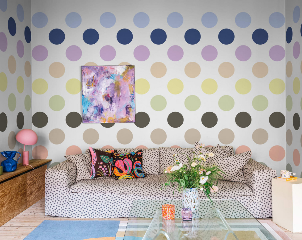 Fototapet, Big Dots, Pastel, Rebel Walls