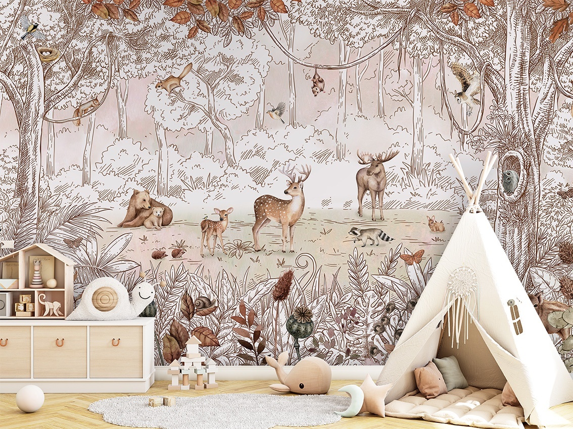 Fototapet Forest Friends - Autumn, Kikki Belle