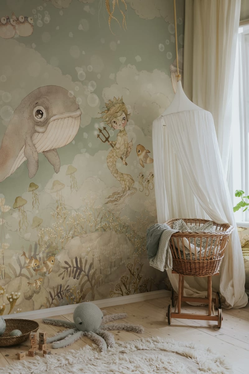 Fototapet, Water Song, Aqua Green, Rebel Walls
