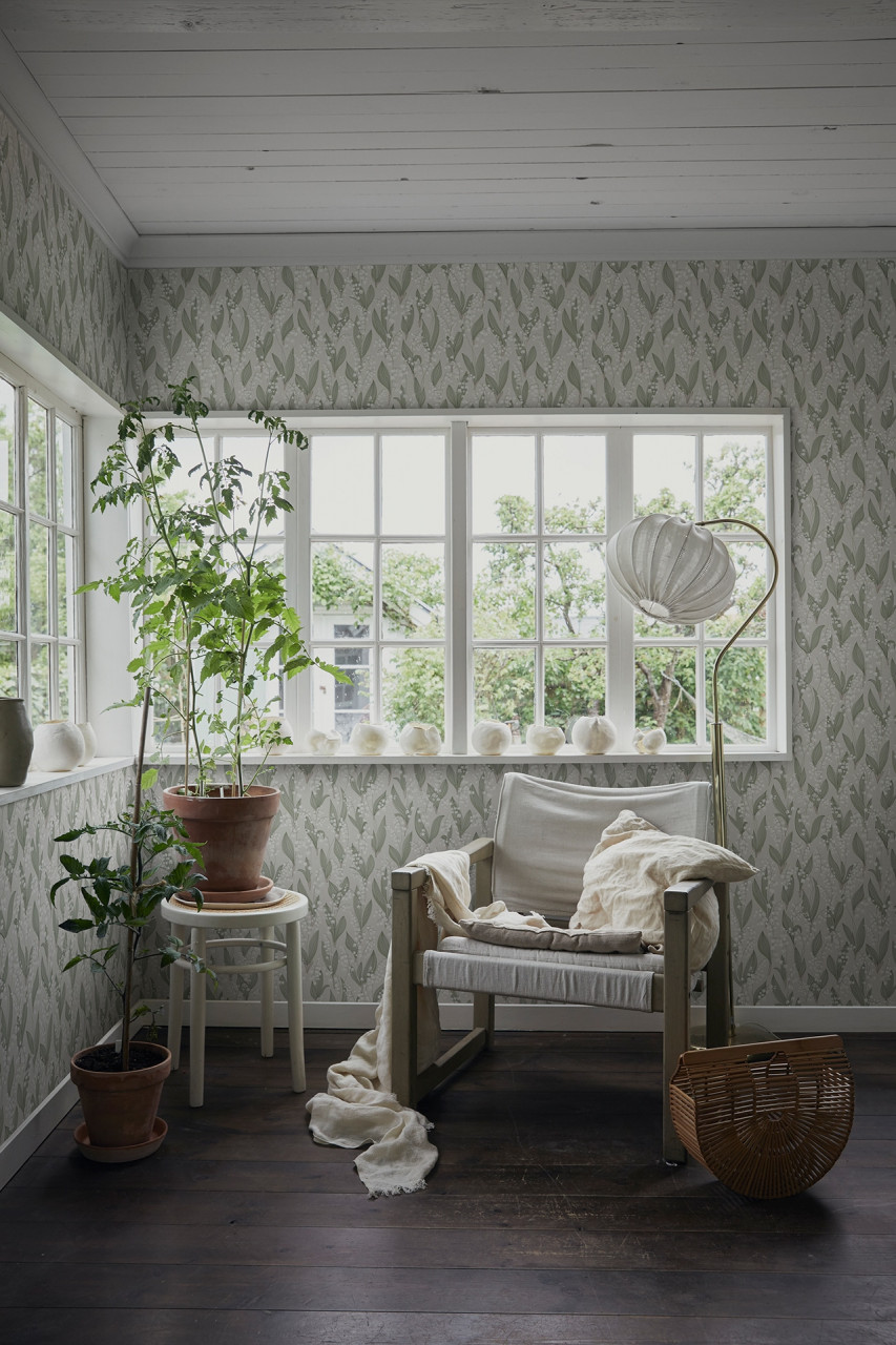 Tapet lavabil, Lily of the valley, Spring Green, Sandberg, 5.3mp / rola