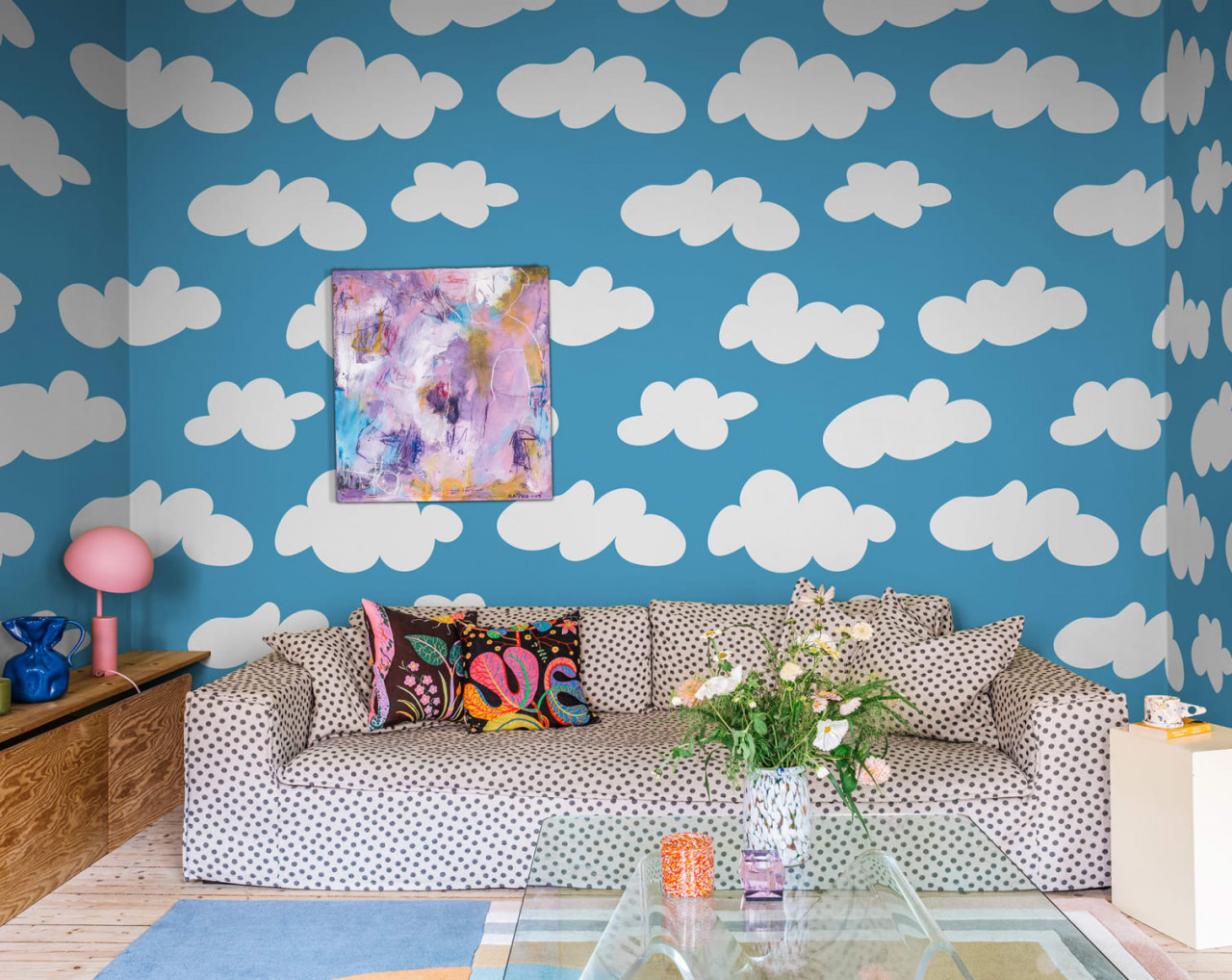 Fototapet, Cloudy, Blue, Rebel Walls