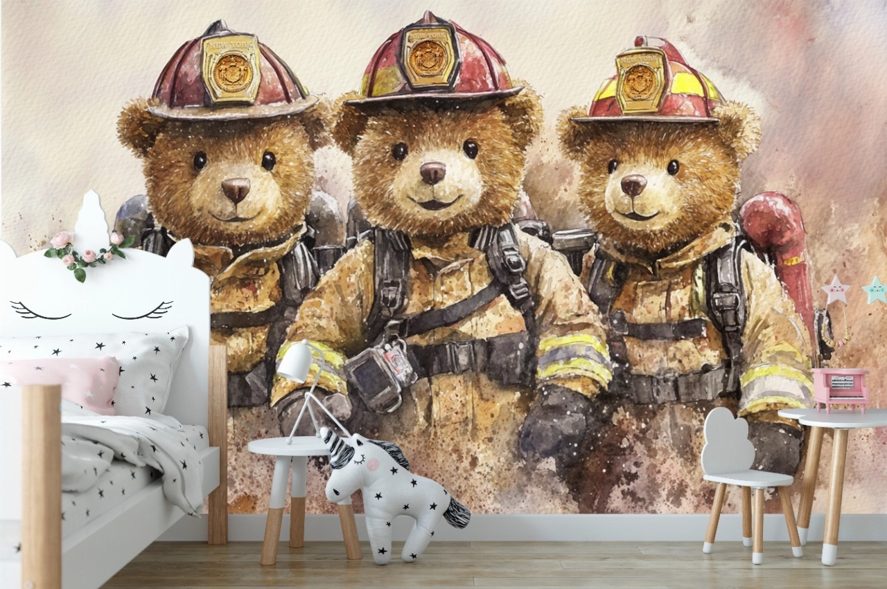 Fototapet copii, Plush firefighters 105