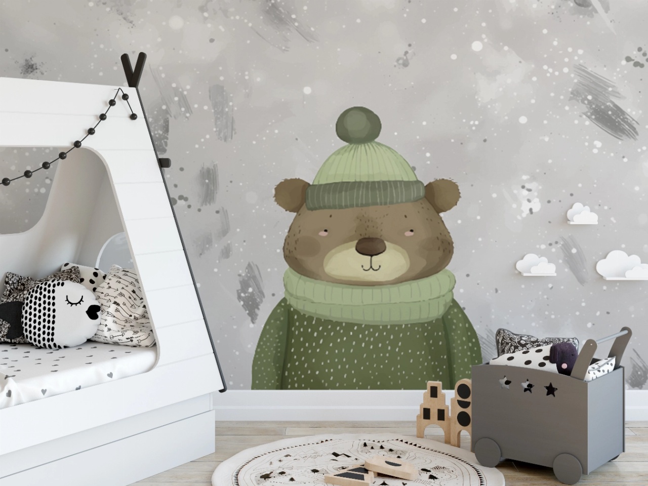 Fototapet copii, Winter bear 002