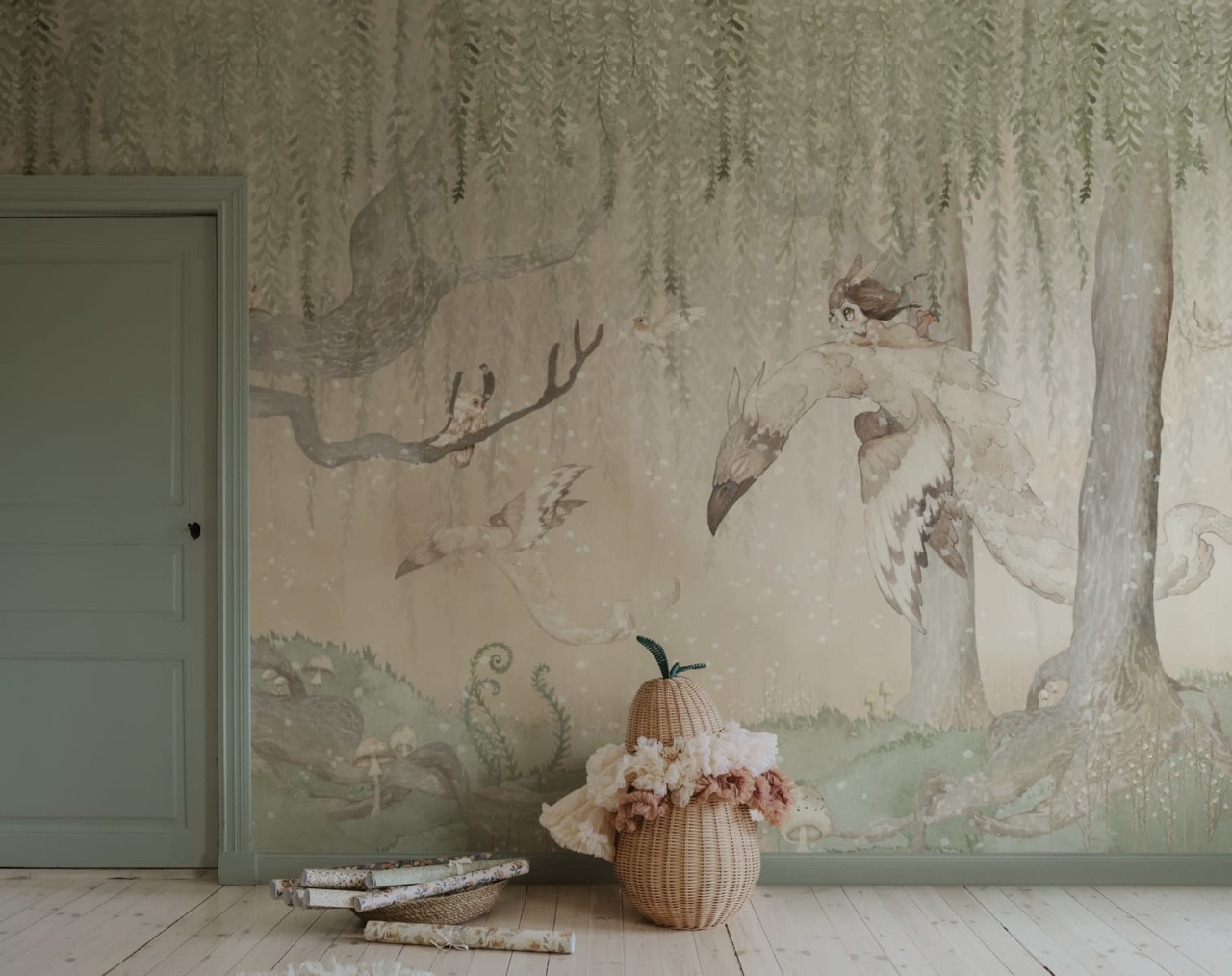 Fototapet, Dream Forest Girl, Green Rose, Rebel Walls