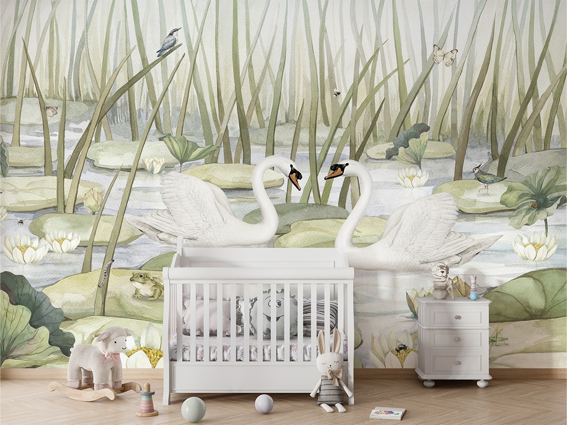 Fototapet Spectacular Swans, Kikki Belle
