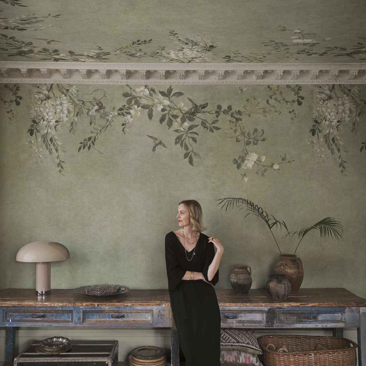 Fototapet lavabil, Luca Square, Sage Green, Sandberg