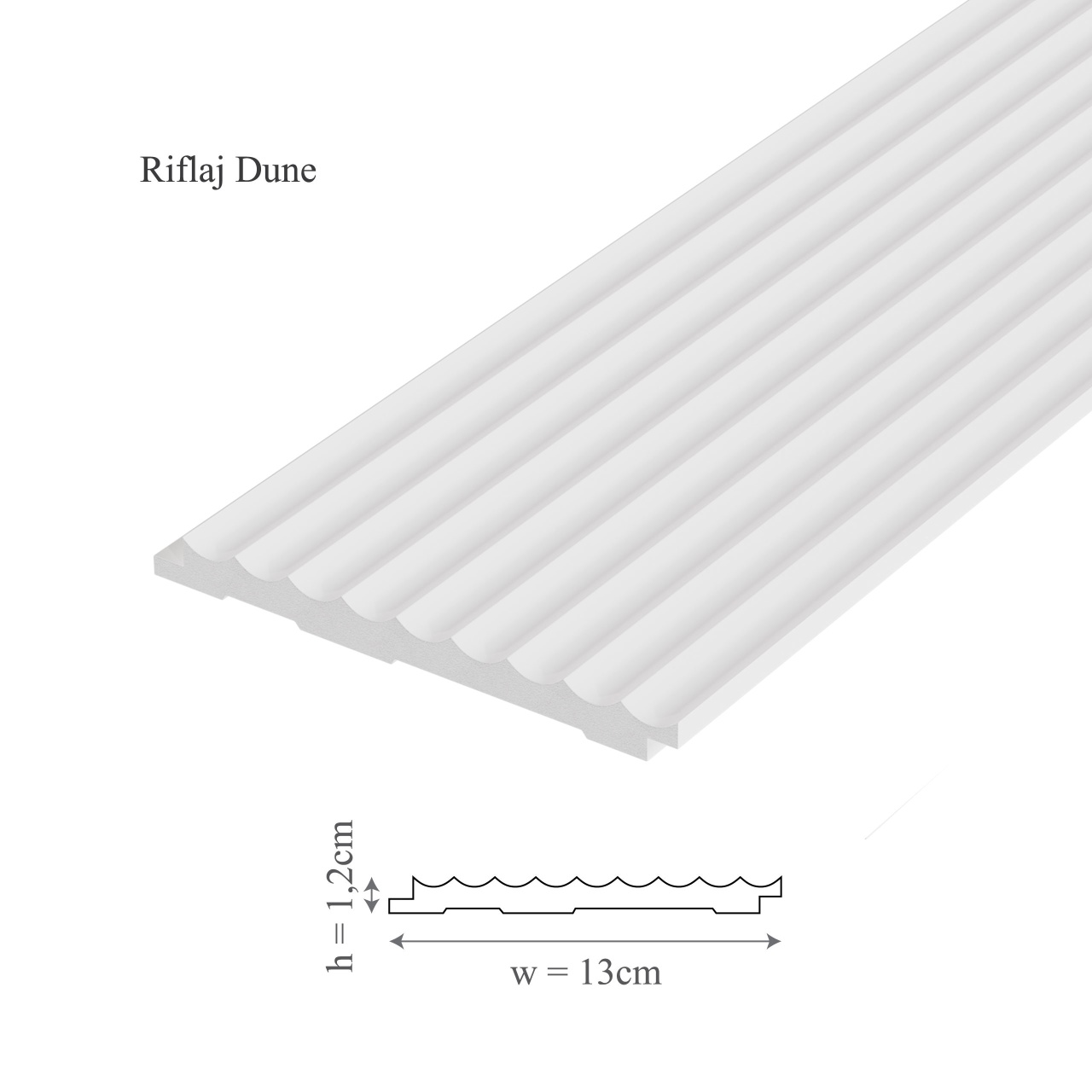 Panou riflaj decorativ 3D, Dune - 13x1.2x250 cm, Manavi