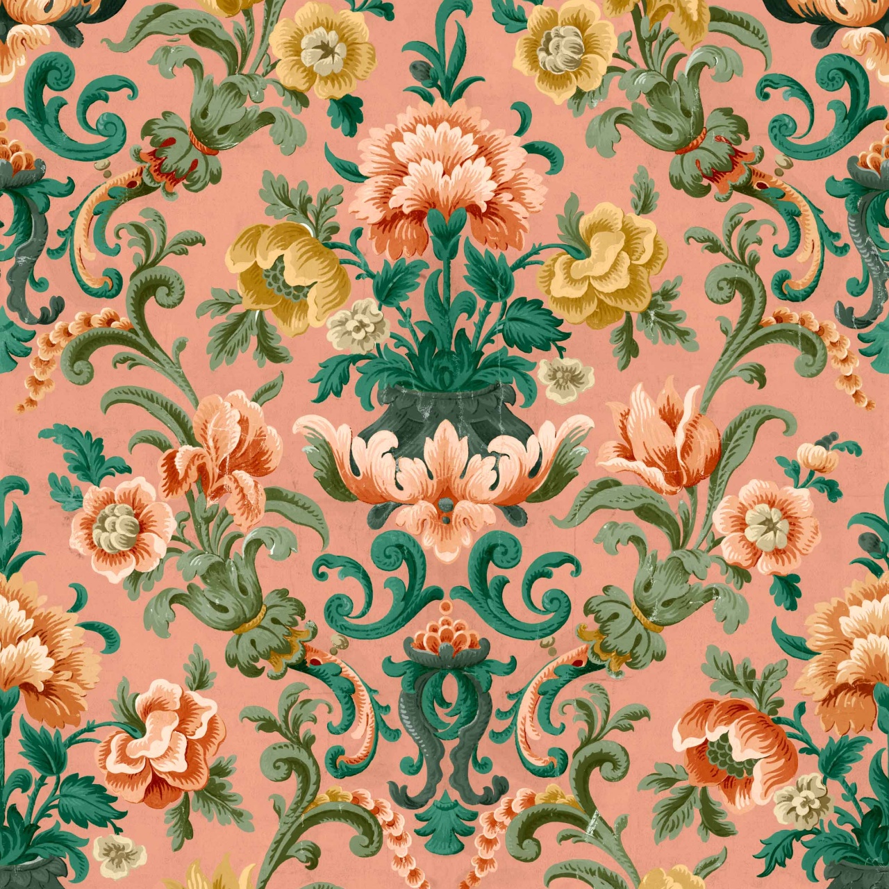 Tapet Aranjuez Damask, Peach, Coordonne, 5mp / rola