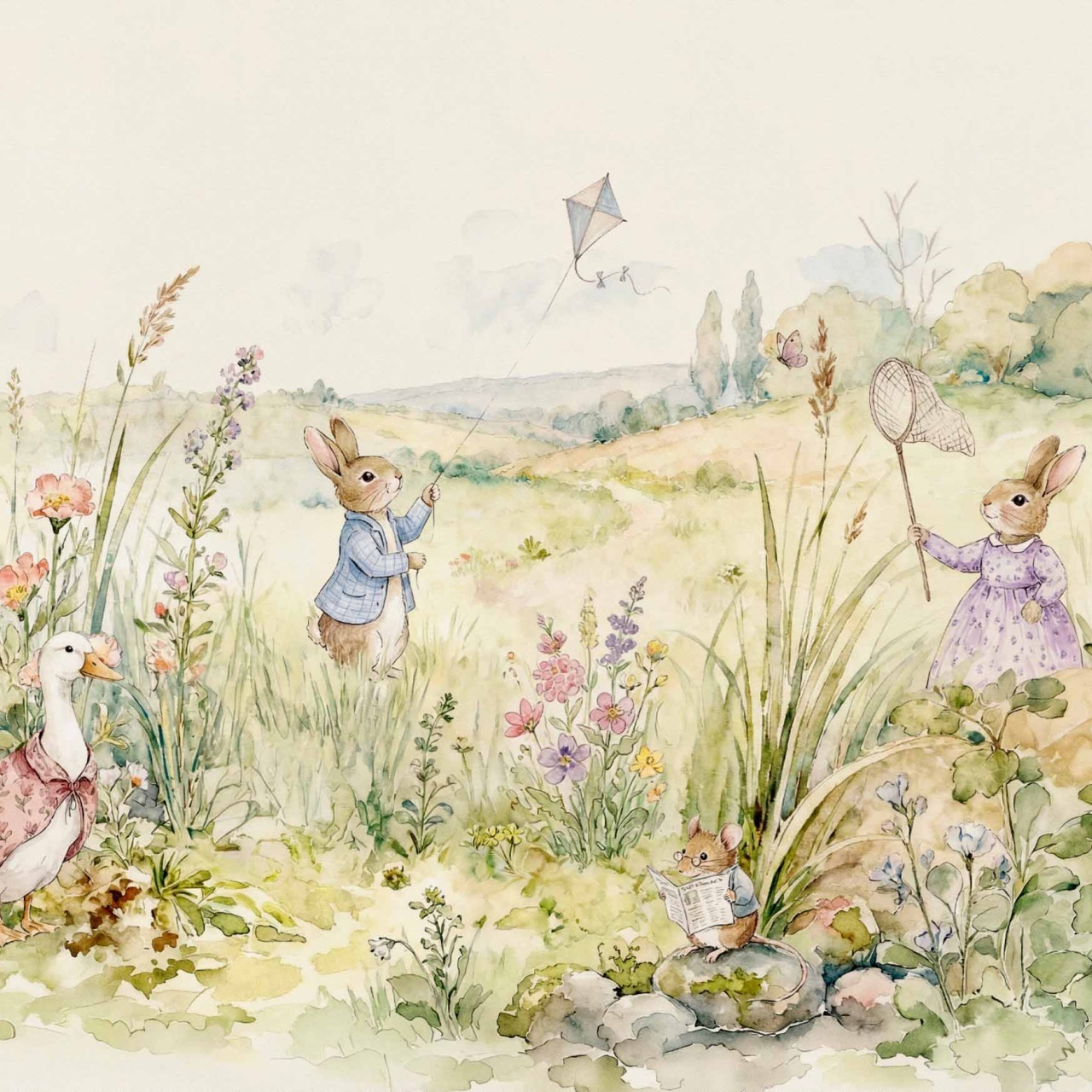 Tapet, Bunnies, Mint, Coordonne