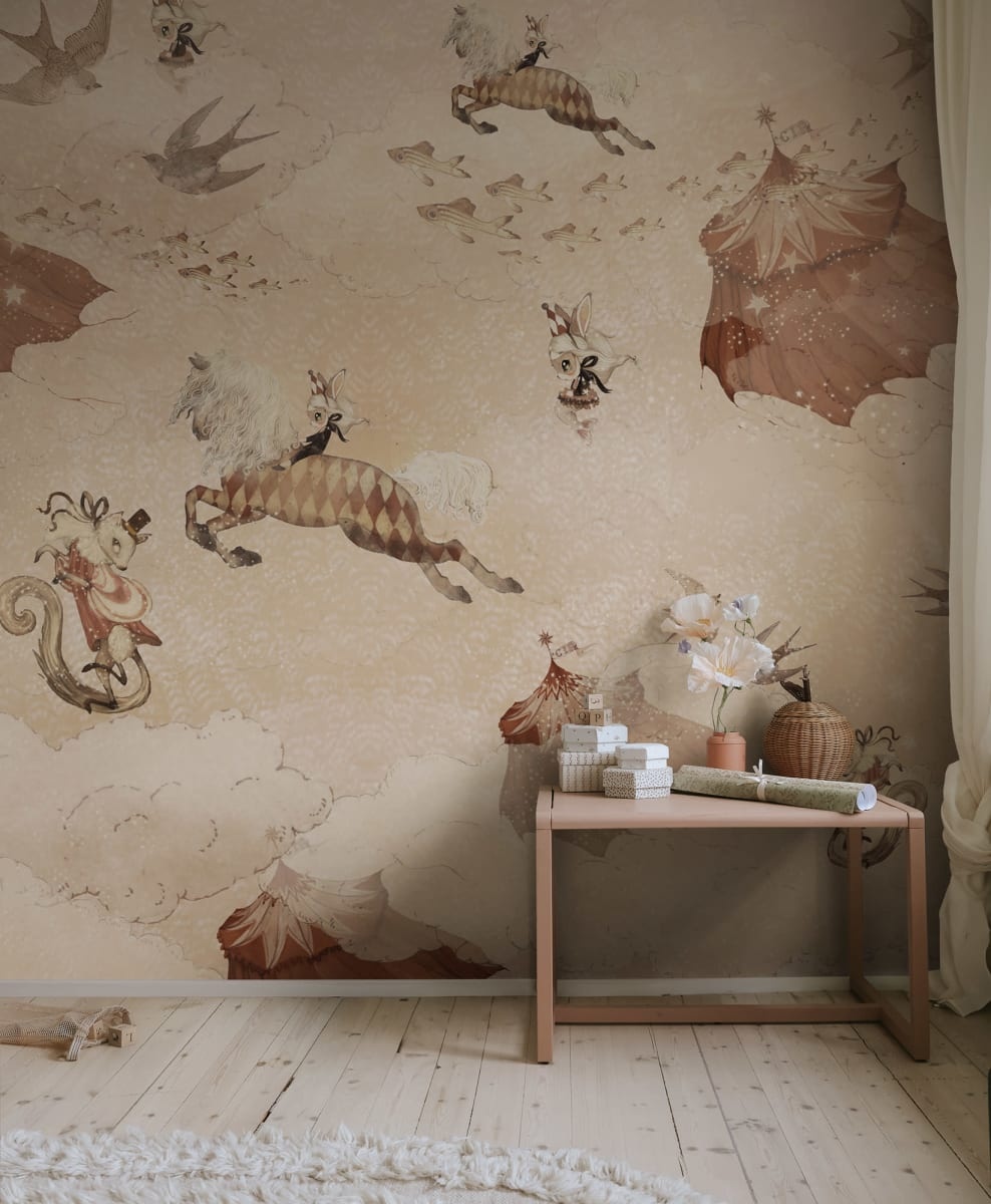 Fototapet, Flying Circus, Misty Pink, Rebel Walls