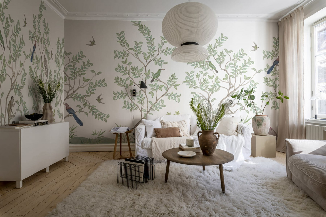 Fototapet, Monkeys Paradise, White, Rebel Walls