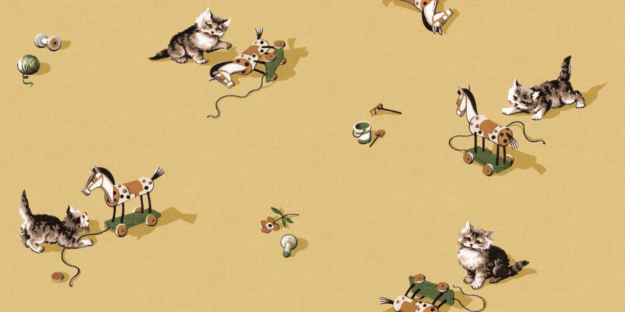 Tapet, Kittens, Mustard, Coordonne, 5mp / rola