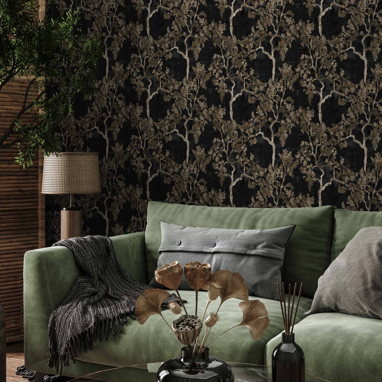Tapet Willow Poem, Onyx, Coordonne 5mp / rola