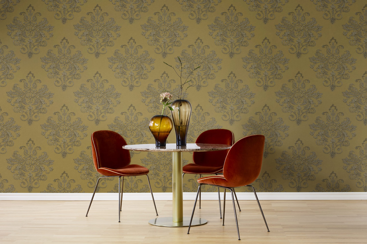 Fototapet, Baroque Pearl, Yellow, Rebel Walls