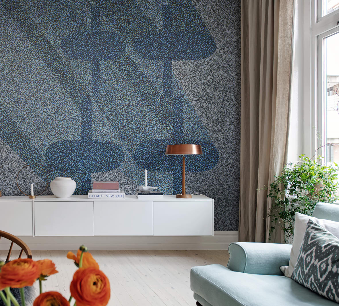 Fototapet, Birdseye, Blue, Rebel Walls