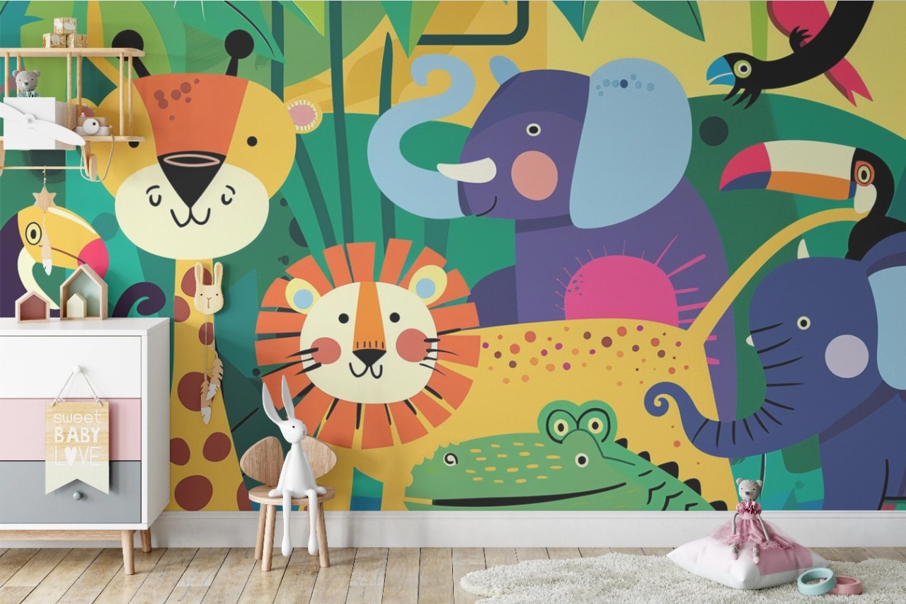 Fototapet copii, Jungle Animals 006