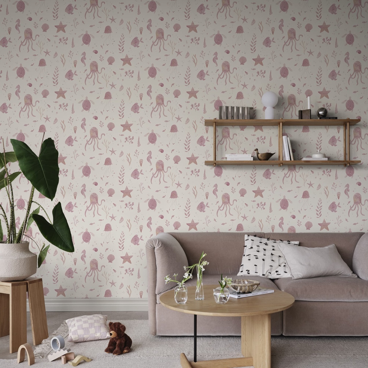 Tapet lavabil, Della, Pink, Sandberg, 5.3mp / rola