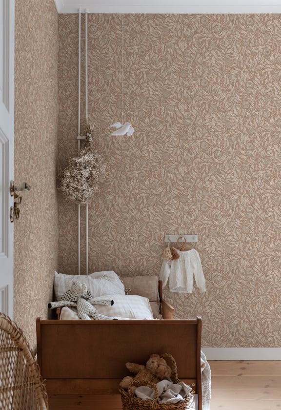 Tapet lavabil, Olof, Terracotta, Sandberg, 5.3mp / rola