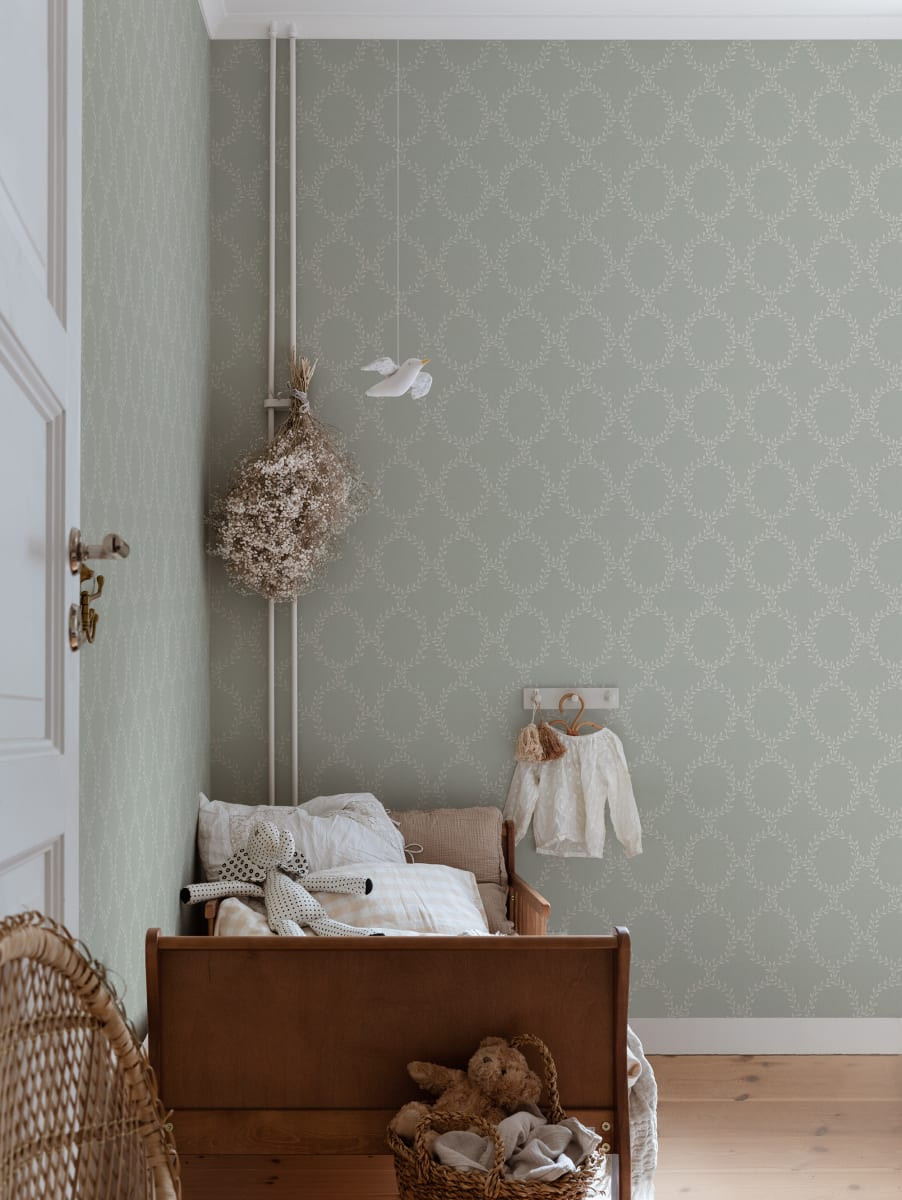 Tapet lavabil, Wilma Sage Green, Sandberg, 5.3mp / rola