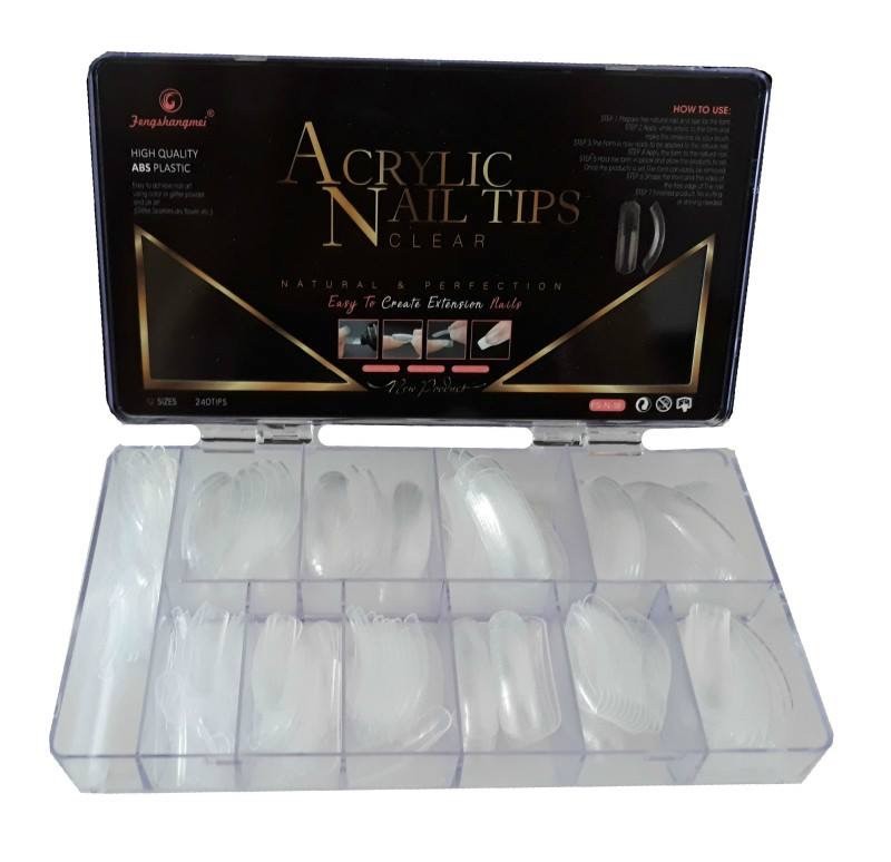 Tipsuri unghii dual form pentru polygel 240 bucati FSM