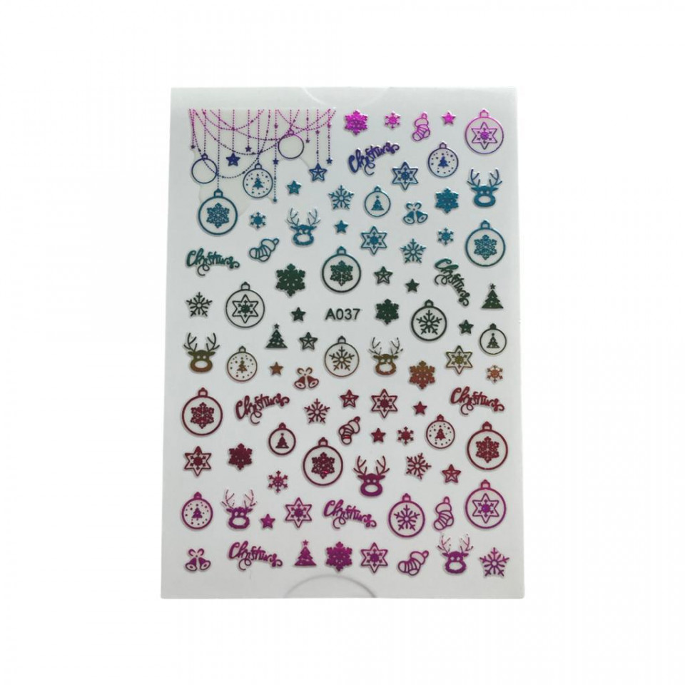 Decoratiuni unghii motive de craciun Model 9*6 cm A037