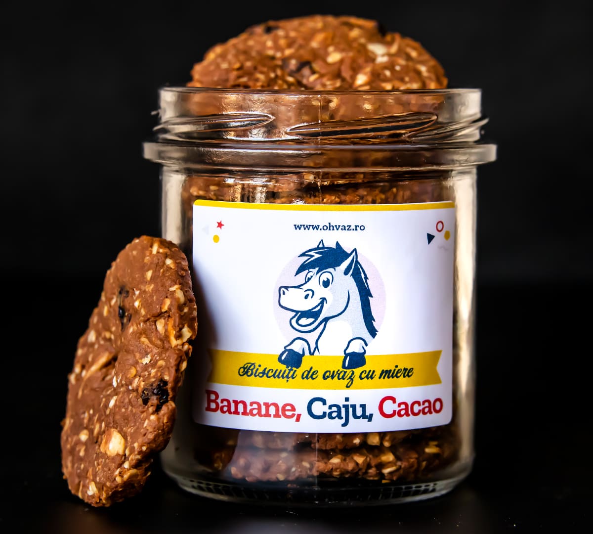 Biscuiti de ovaz cu banane, caju, cacao | Ohvaz