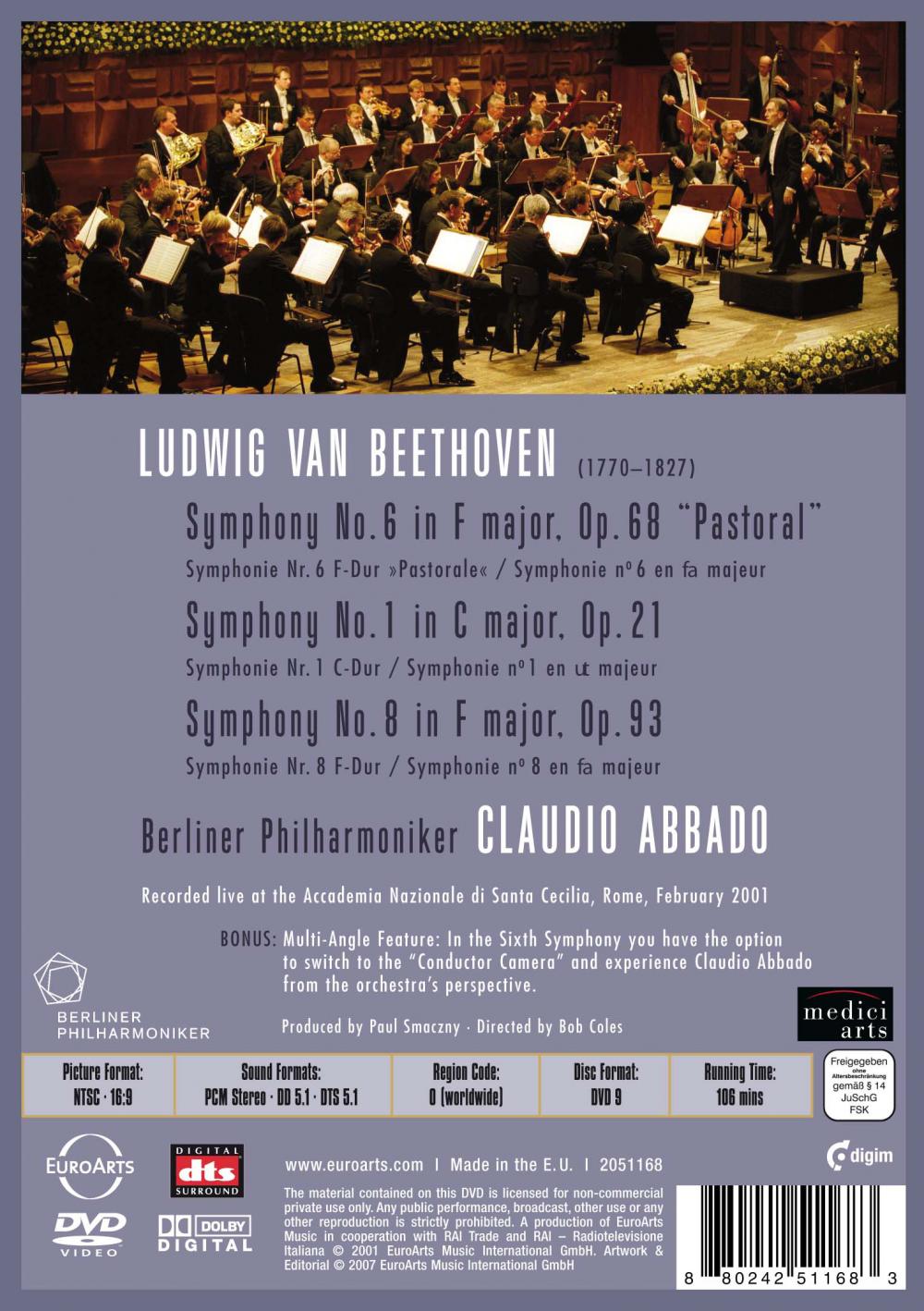 Beethoven: Symphonies 1, 6 & 8 | Claudio Abbado, Berliner Philharmoniker