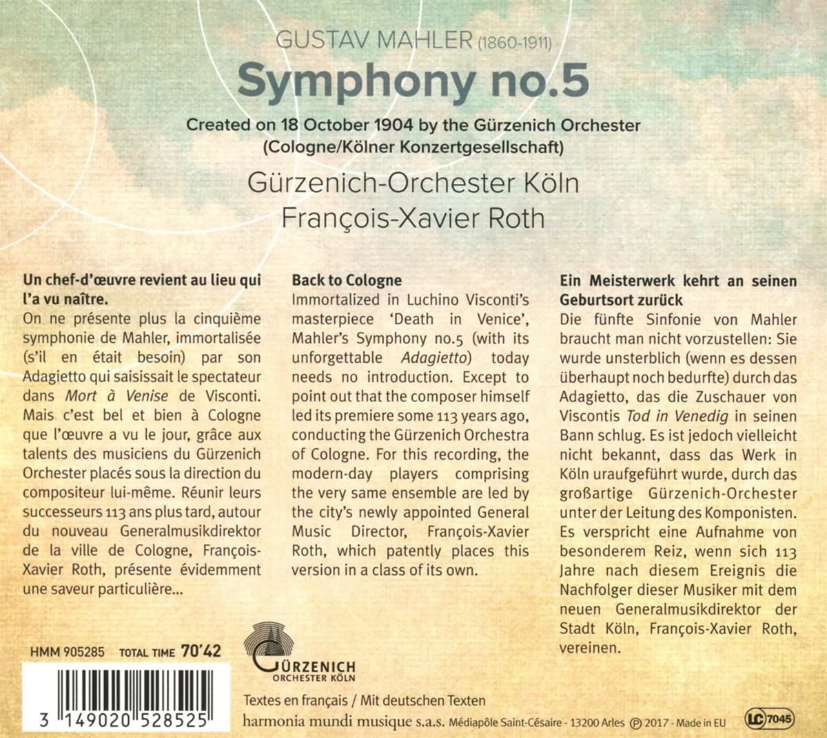 Gustav Mahler: Symphony No. 5 | Gurzenich-Orchester Kolner Philharmoniker, Francois-Xavier Roth