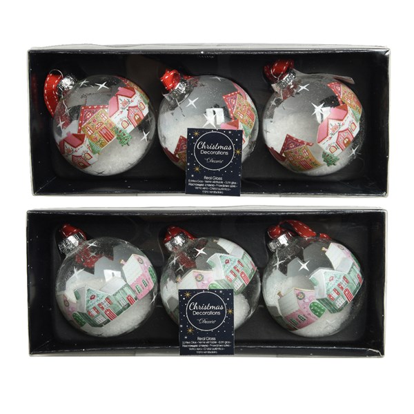 Set 3 globuri - Glass Houses Design - Snow Inside - mai multe modele | Kaemingk
