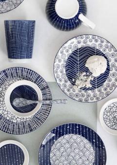 Farfurie - Bleu De'Nimes Herringbone Blue | Tokyo Design Studio