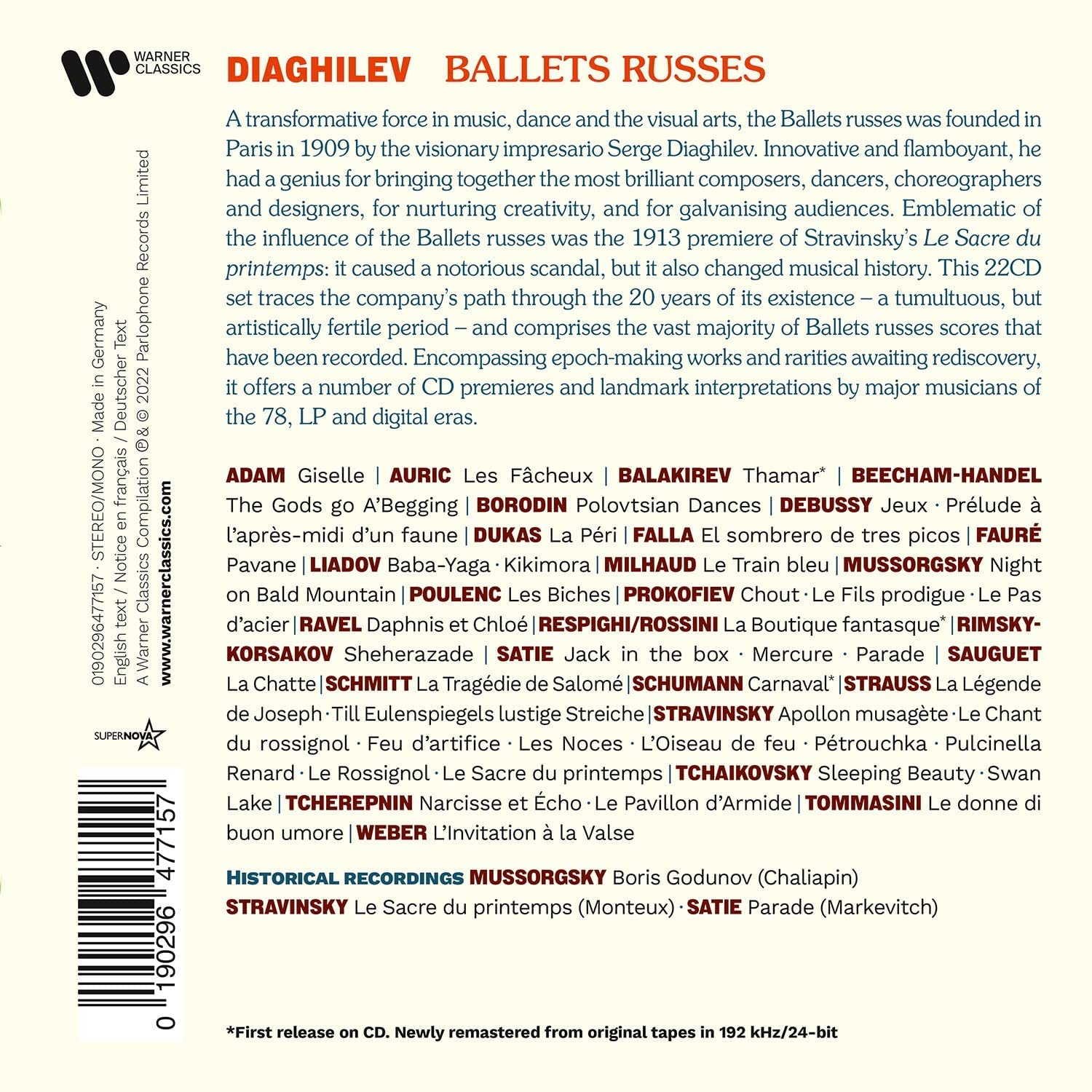 Diaghilev - Ballets Russes (22xCD) | Various Artists