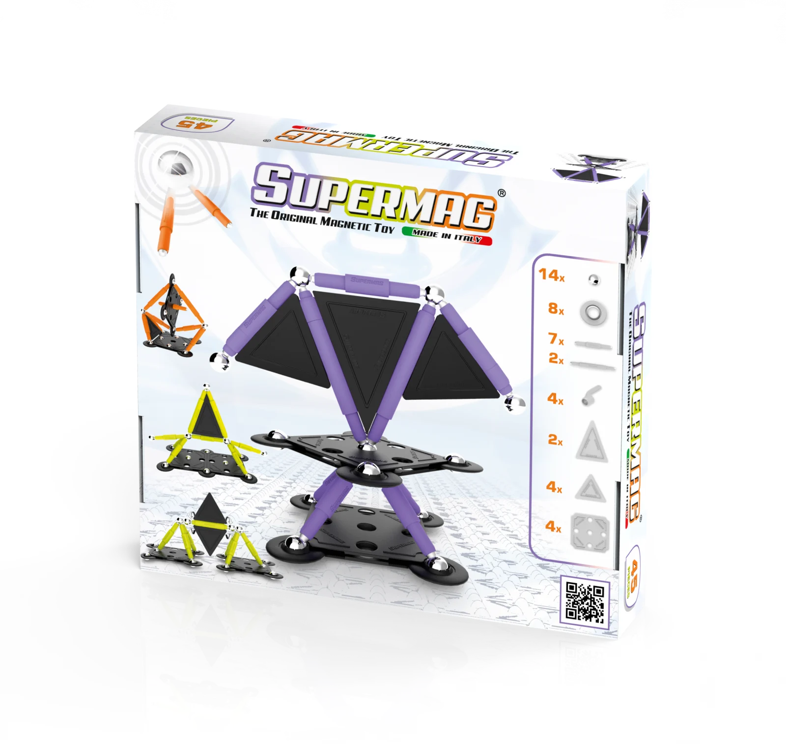 Set de constructie magnetic Projects Tehnicolor 45 piese | Supermag