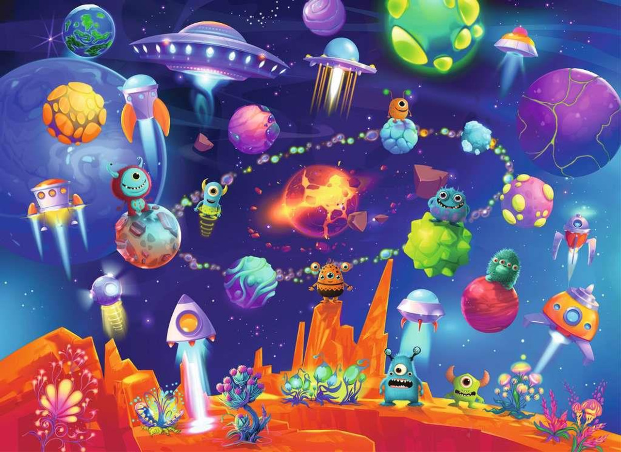Puzzle 60 piese - Monstri in spatiu | Ravensburger