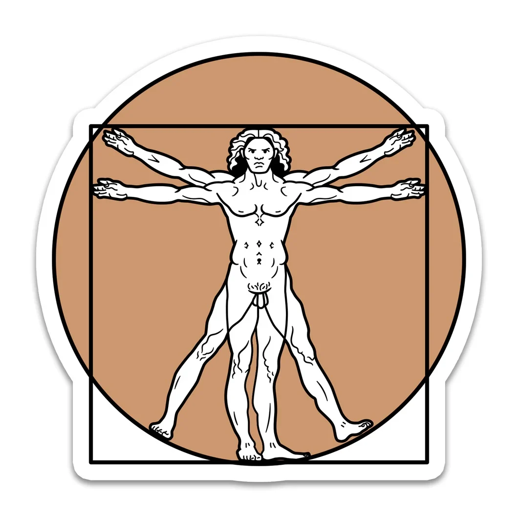 Sticker - Leonardo Da Vinci - Omul vitruvian | Today is Art Day