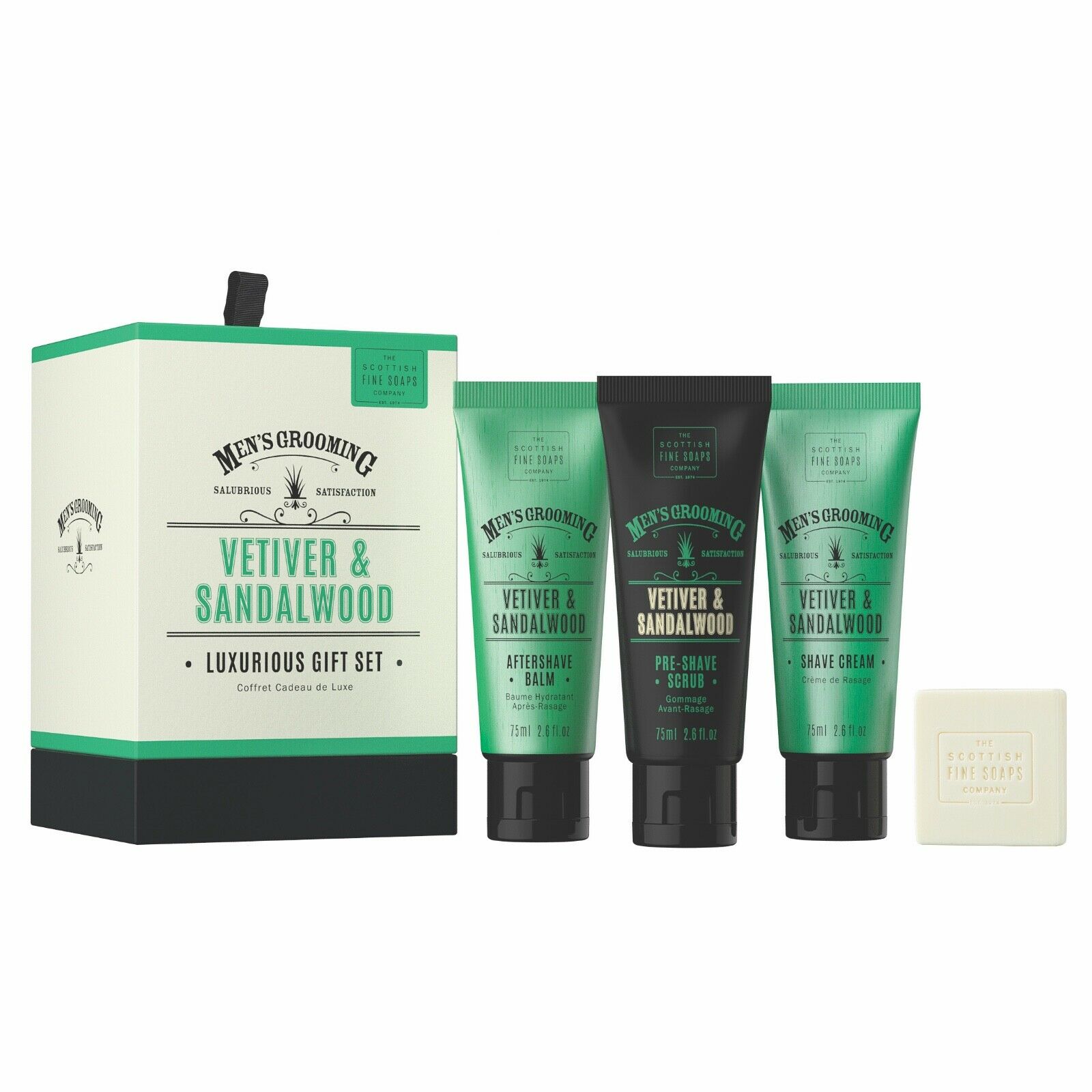 Set cadou - Vetiver & Sandalwood - Men Grooming | Scottish Fine Soaps