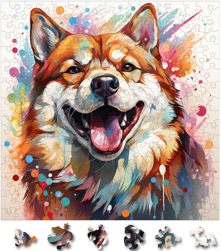 Puzzle 200 piese - Shiba Inu 4 | Woodmix Puzzles