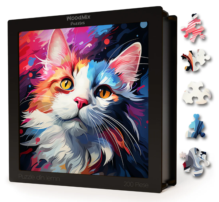 Puzzle din lemn - Pisici - Turkish Van 4 | Woodmix Puzzles
