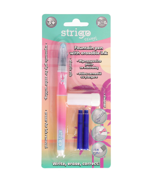Set stilou - Strigo cerneala cu stergere, 2 rezerve si radiera - Gradient | Strigo