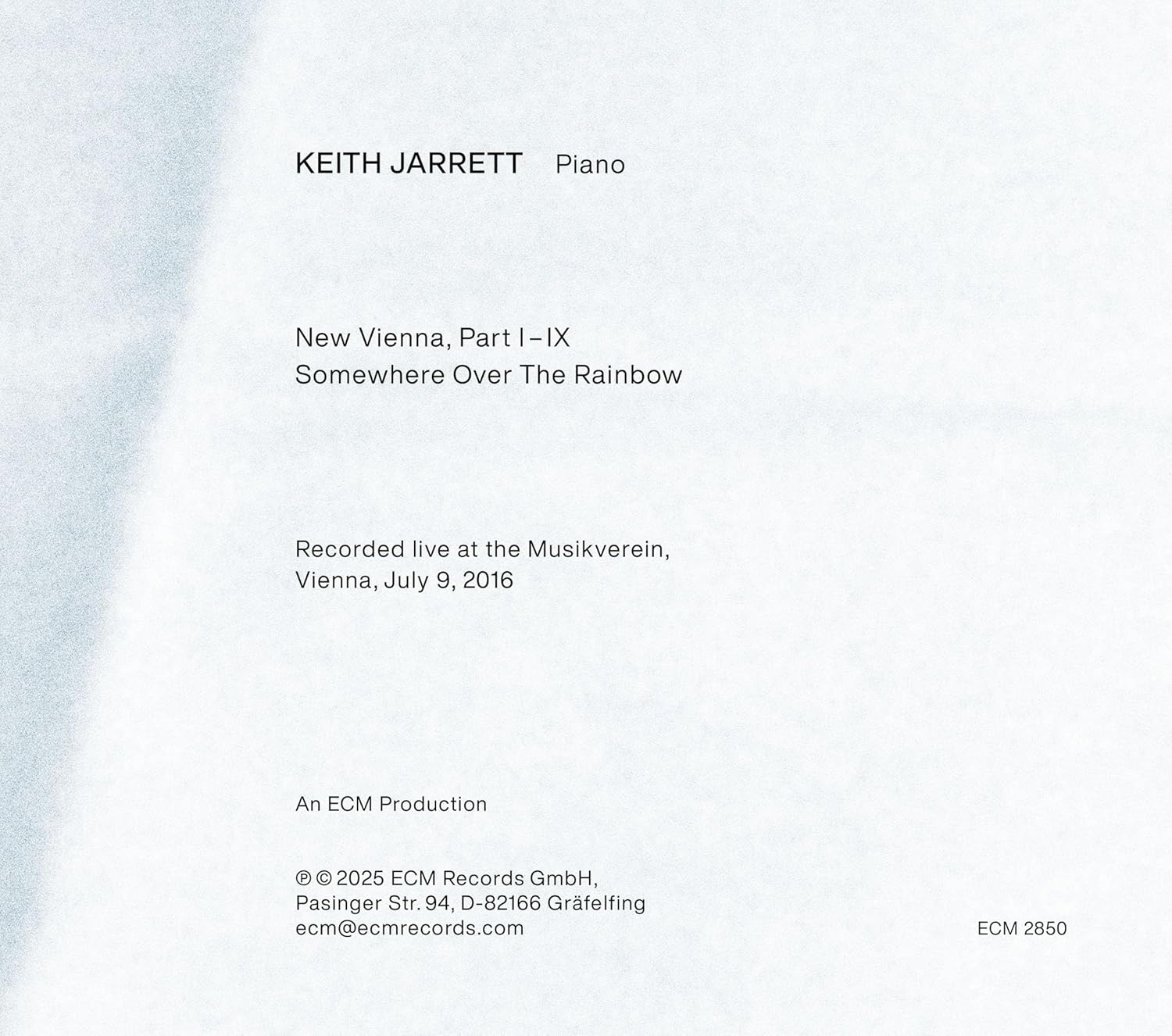 New Vienna (At The Musikverein, 2016) - Vinyl | Keith Jarrett