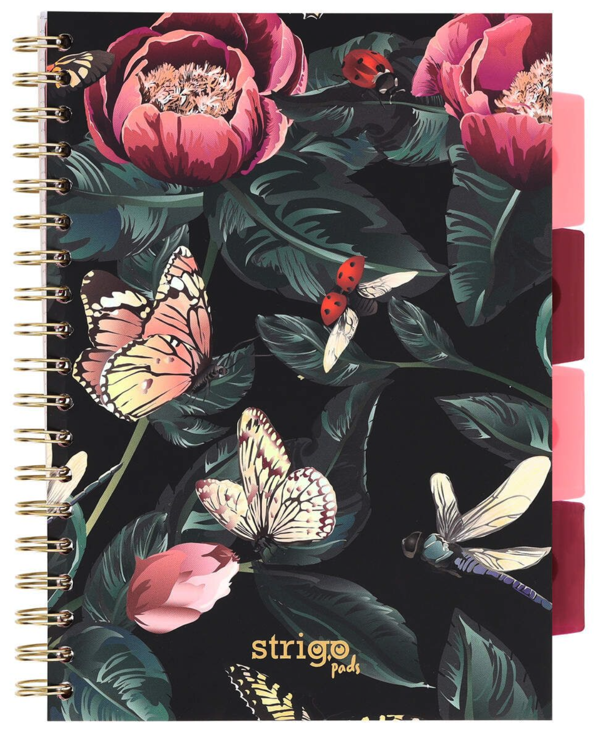 Caiet matematica cu spirala si separatoare B5 (100 file) - Strigo Pads Project Book (Flori) | Strigo