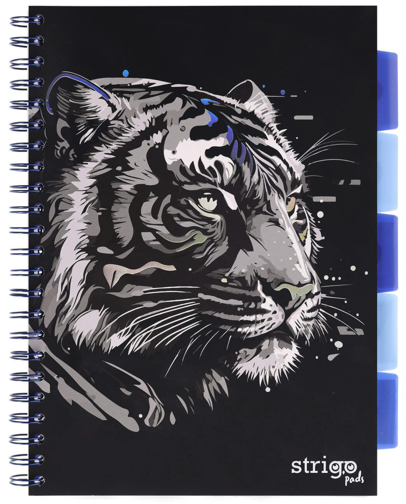 Caiet dictando cu spirala si separatoare A4 (100 file) - Strigo Pads Project Book (Tigru) | Strigo