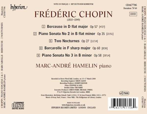 Chopin: Sonatas Nos 2 & 3 / Two Nocturnes | Marc-Andre Hamelin