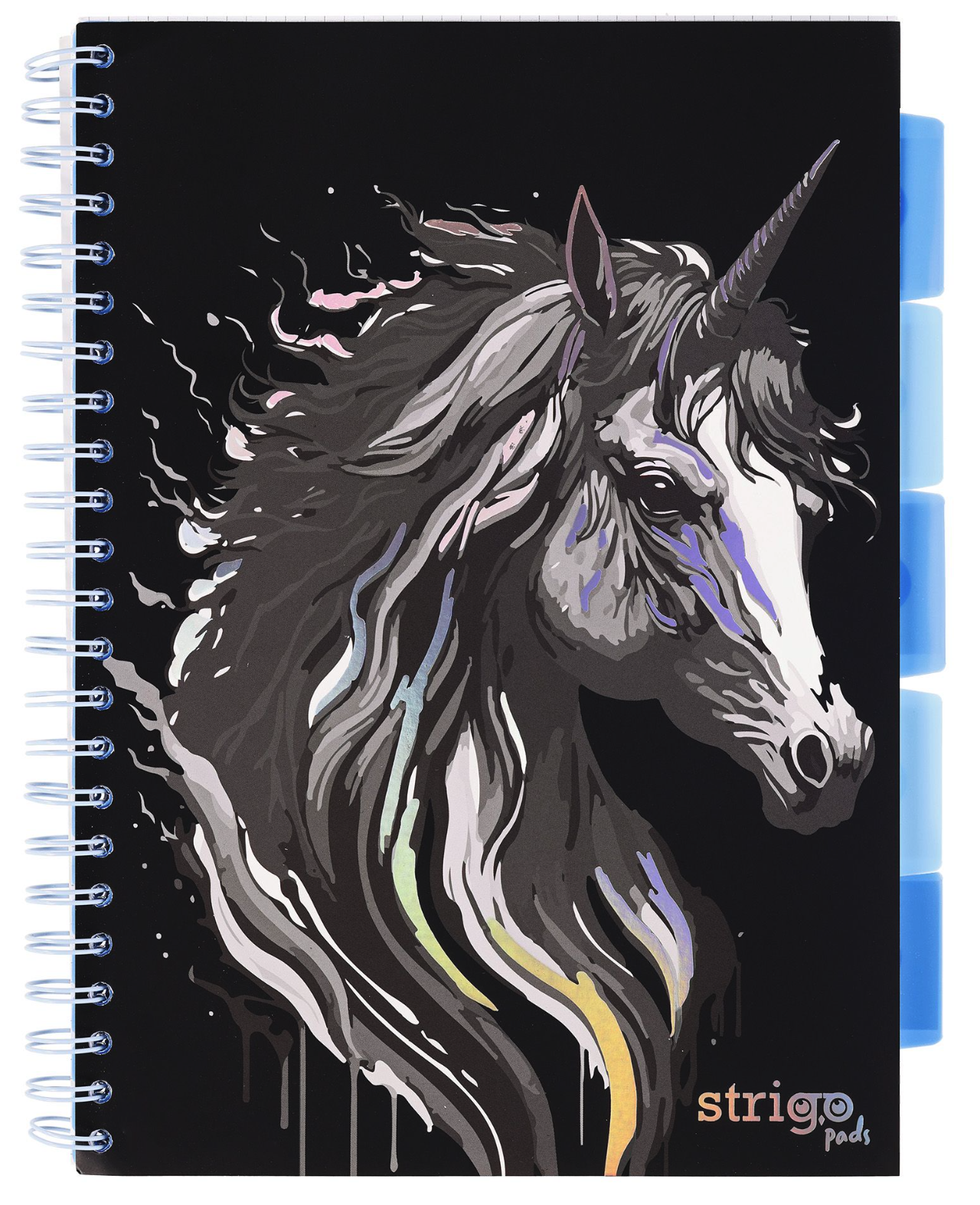 Caiet dictando cu spirala si separatoare A4 (100 file) - Strigo Pads Project Book (Unicorn) | Strigo