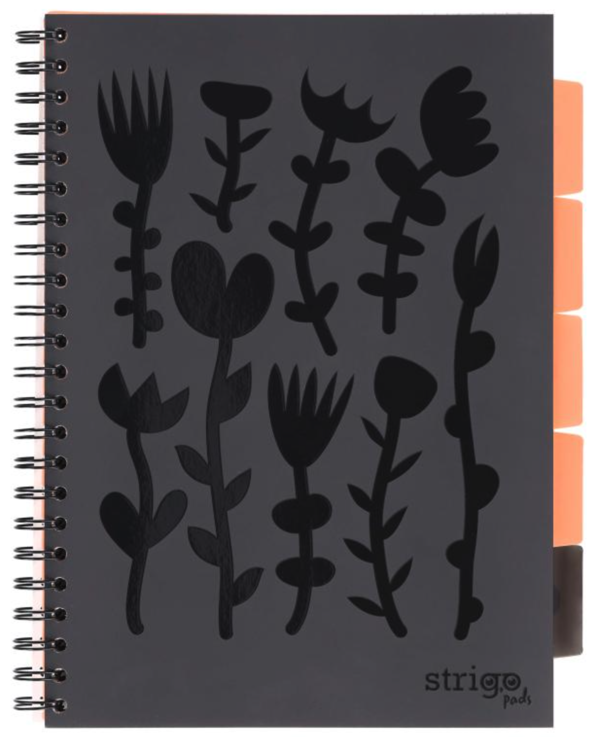 Caiet matematica cu spirala si separatoare A4 (100 file) - Strigo Pads Project Book (Floral) | Strigo