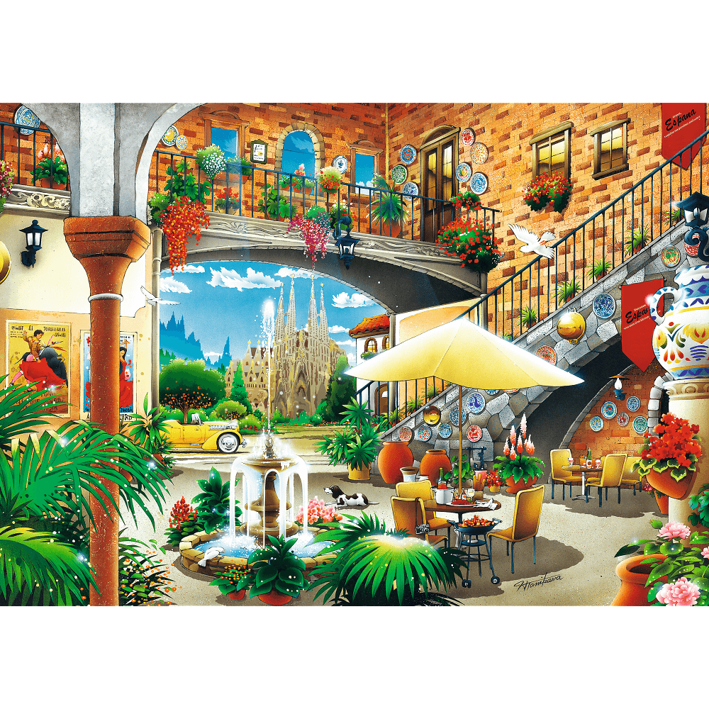 Puzzle 2000 piese - Vedere din Barcelona | Trefl