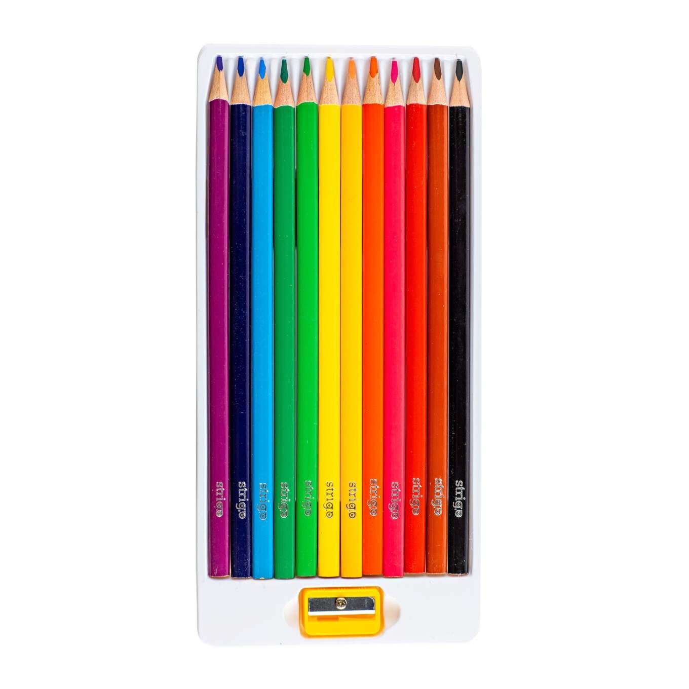 Set 12 creioane colorate Strigo Capybara, cu ascutitoare | Strigo