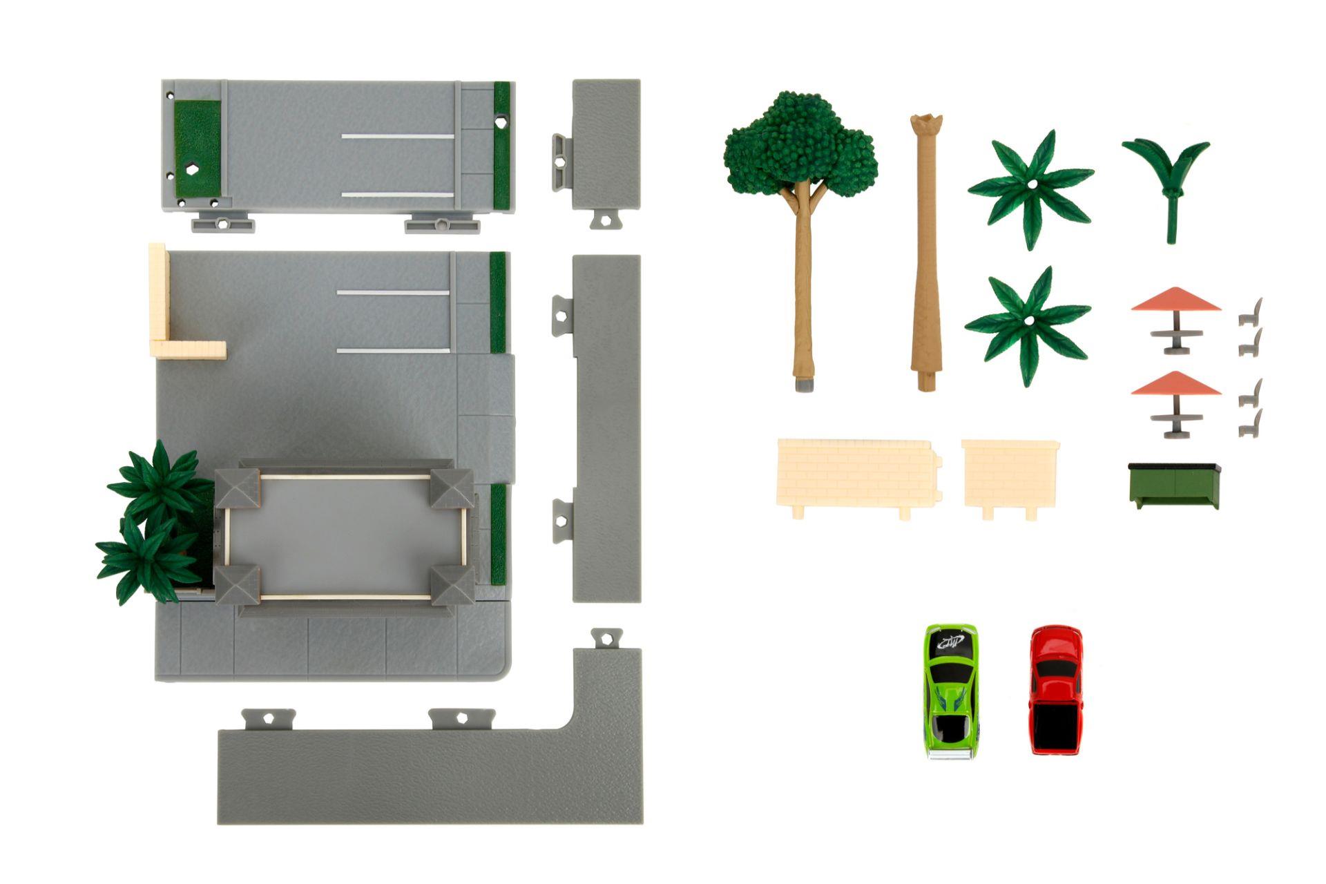 Set joaca - Fast & Furious - Cafeneaua lui Toretto cu 2 masinute | Jada Toys